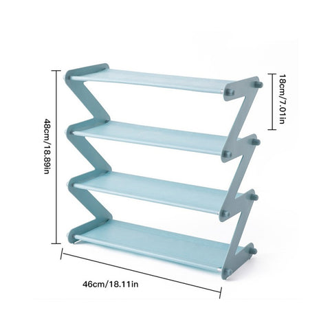 Expandable Z-shaped Shoe Rack, Shoe Shelf Storage Organizer
