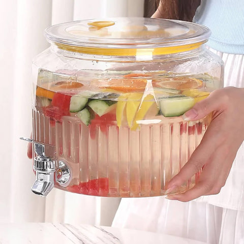 Premium Acrylic Round Beverage Dispenser with Tap