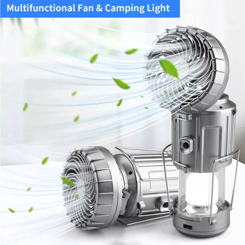 Solar Powered Camping Fan Light