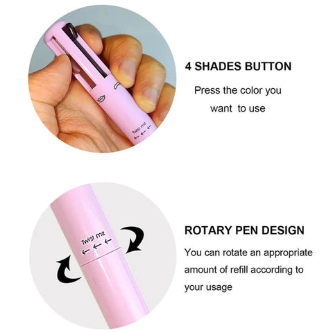 4 In 1 Makeup Pen Waterproof Eyebrow Pencil