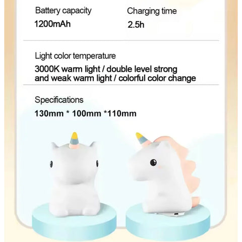 Unicorn Silicone LED Night Light