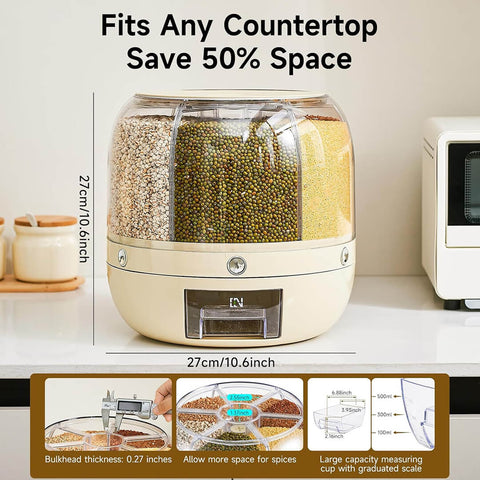 360° Rotatable 6-in-1 Grain Dispenser