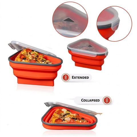 Collapsible Silicone Pizza Storage Container with 5 Trays