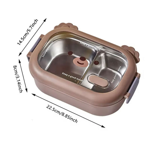 2 Compartment Stainless Steel Leakproof Bento Box
