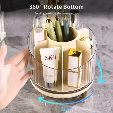 Rotating Desktop Makeup Brushes Organizer