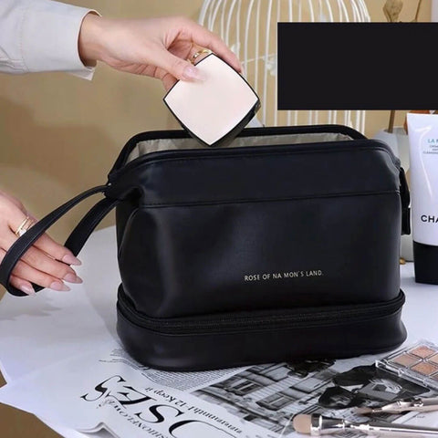 Large Capacity Double Zipper Cosmetic Bag