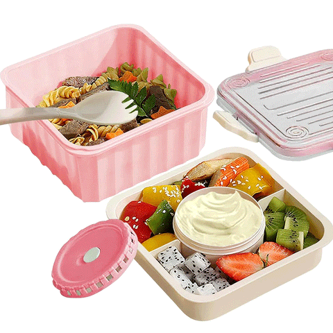 Bento Lunch Box with 3 Compartments | Leakproof Microwave Safe