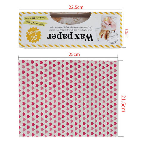 50Pcs Colorful Greaseproof Food Wrapping Paper