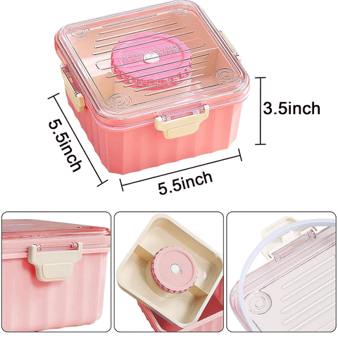 Bento Lunch Box with 3 Compartments | Leakproof Microwave Safe