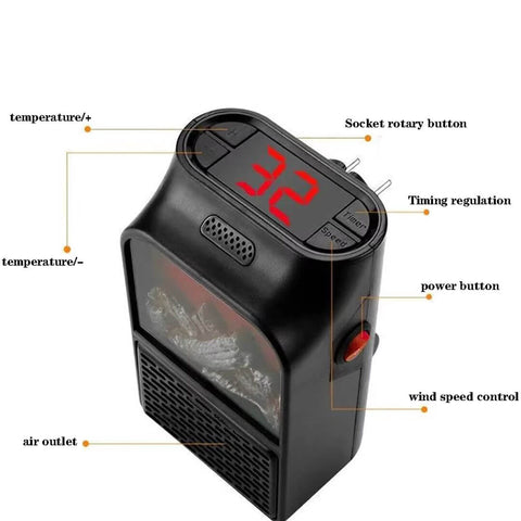 1000W Mini Electric Wall Heater with Remote