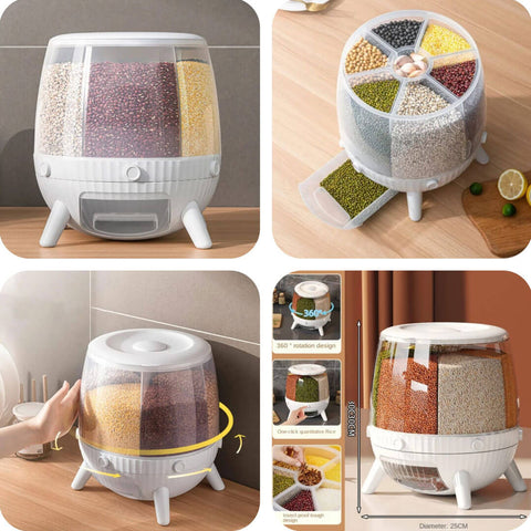 360° Rotatable 6-in-1 Cereal Dispenser