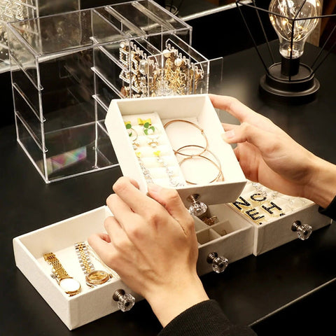 Jewelry Storage Box with Drawer Organizer