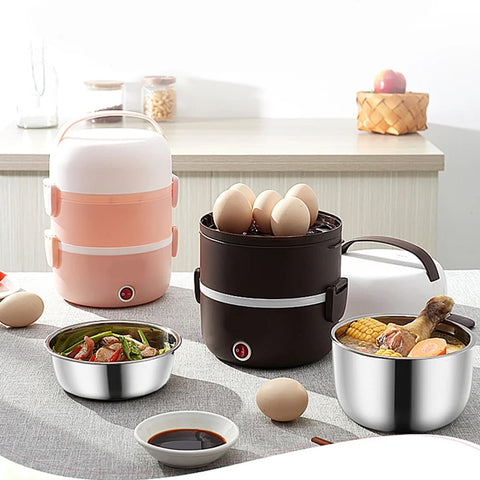 Electric Steamer Lunch Box 2 Layer