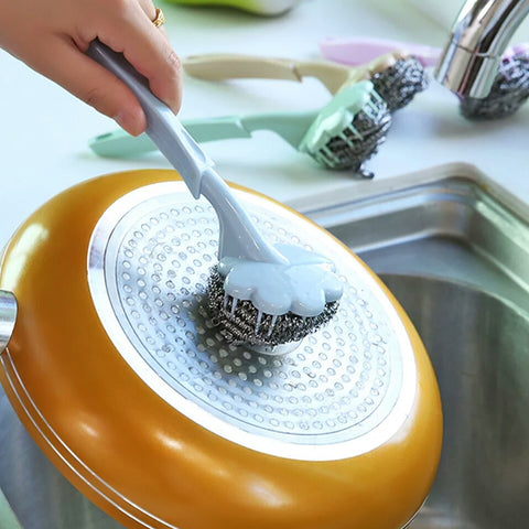 Wire Ball Brush With Long Handle