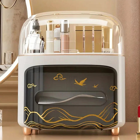 Luxury Tissue Box With Cosmetic Organizer