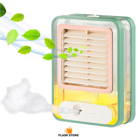 Mini Fan AC Humidifier with LED Night Light