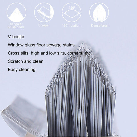 2 In 1 Cleaning Scrub Brush With Long Handle Adjustable V-Shaped