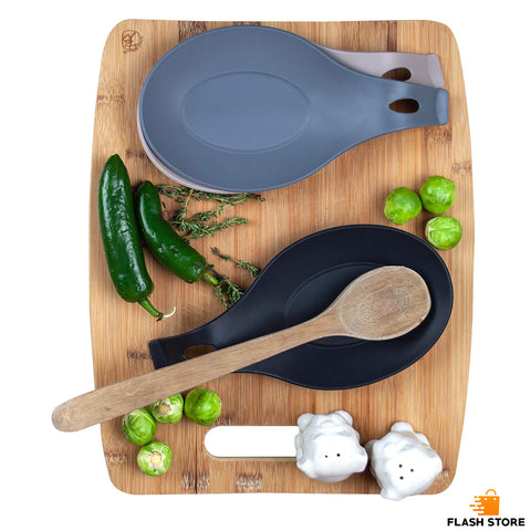 2 Pcs Silicone Food Grade Spoon Rest Set