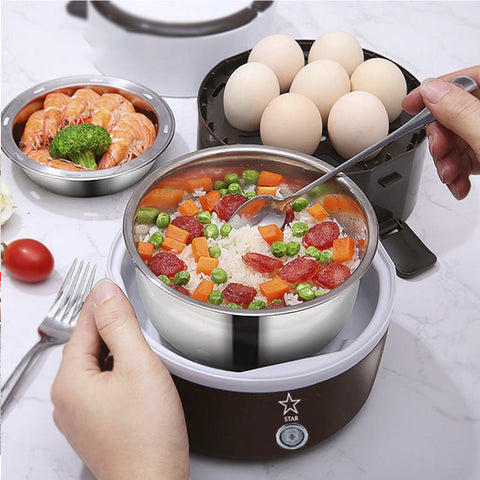 Electric Steamer Lunch Box 2 Layer