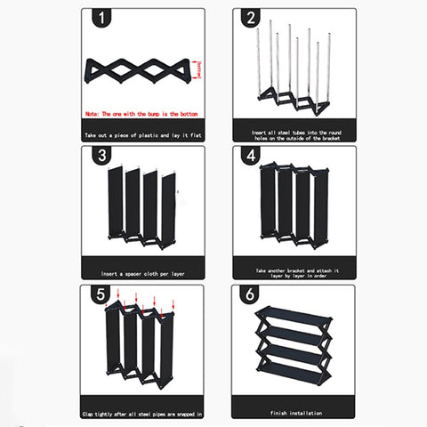 5 Layer Folding Shoe Rack Organizer