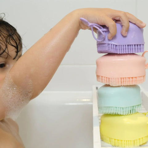 Silicone Soft Bath Body Brush With Shampoo Dispenser