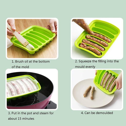 Silicone Sausage Mold With Lid