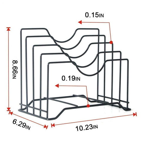 Multipurpose Stainless Steel 4 Slot Pan Cover Storage Rack