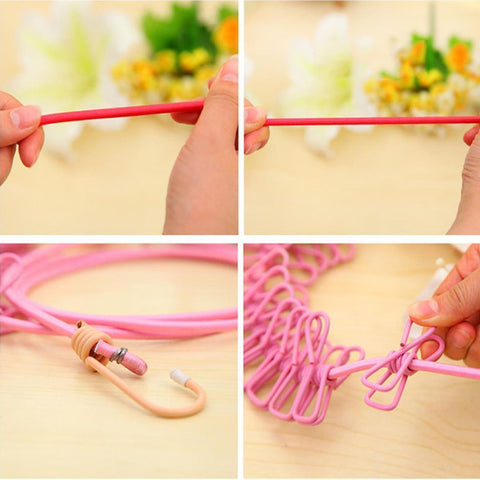 Cloth Line Hanging Rope With Clip