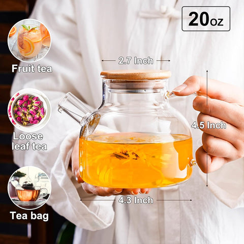 Heat Resistant Borosilicate Glass Teapot