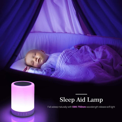Wireless Bluetooth Speaker with LED Touch Lamp and Smart Mood Lighting