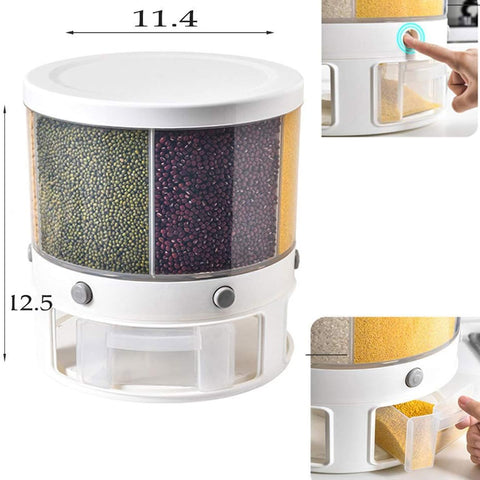 Rotating 6-in-1 Cereal Dispenser 10KG Capacity