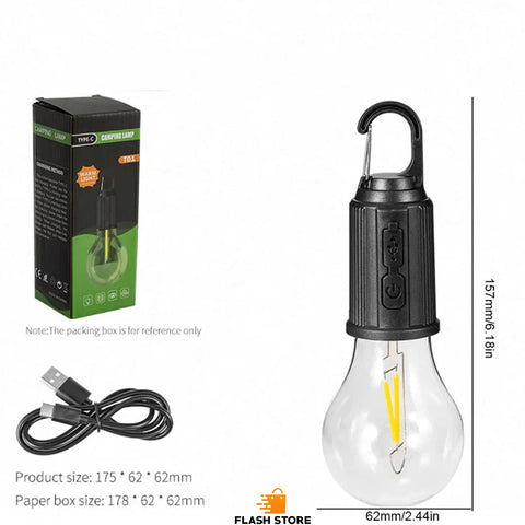 Rechargeable Hanging Bulb Light With 3 Modes