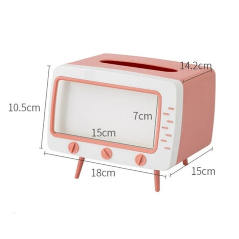 Creative Tv Tissue Box Holder With Phone Holder