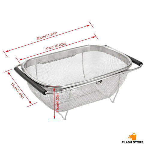 Over The Sink Colander Strainer Basket Stainless Steel
