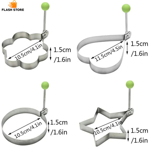 Stainless Steel Egg Molds 4 Pcs Set For Kitchen