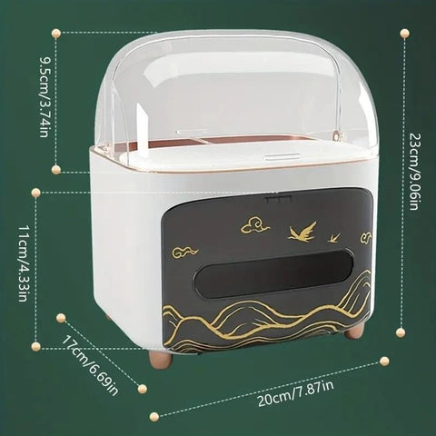 Luxury Tissue Box With Cosmetic Organizer
