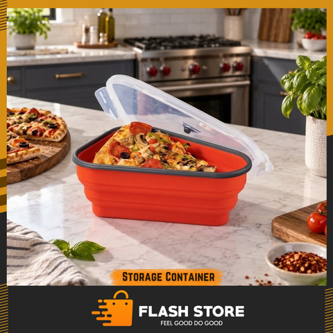 Collapsible Silicone Pizza Storage Container with 5 Trays