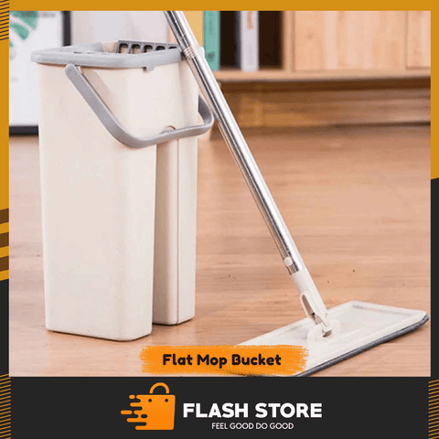 Flat Mop Bucket With Reusable Mop Pads