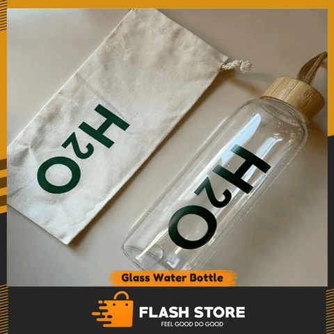 Eco Friendly Glass Water Bottle With bamboo cap