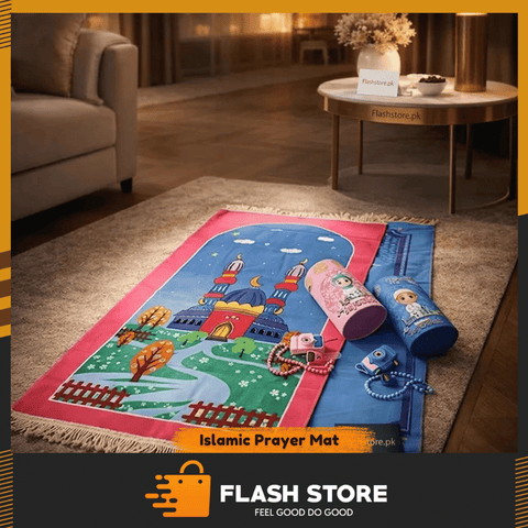 Kids Educational Islamic Prayer Mat with Tasbeeh Counter & Carry Case