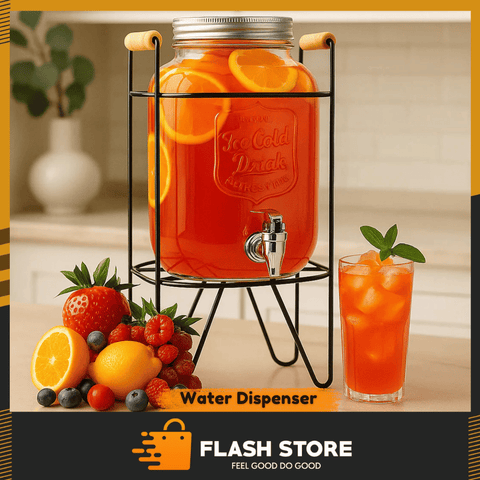 Yorkshire 8L Glass Water Dispenser with Metal Stand