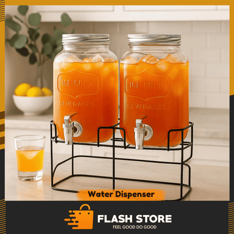 Double Glass Water Dispenser with Metal Stand – 8 Ltr