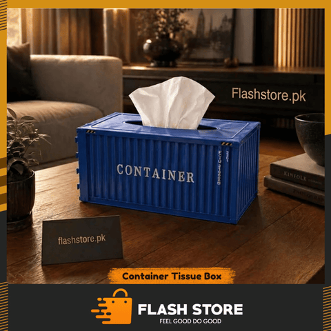 Cargo Container Design Tissue Box Organizer
