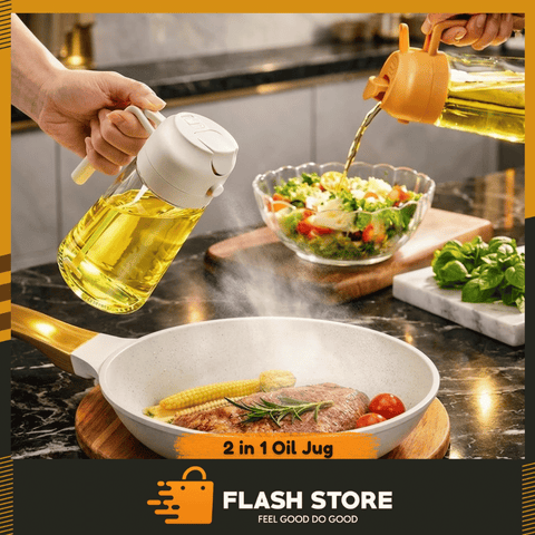 2 in 1 Glass Oil Spray Bottle & Dispenser