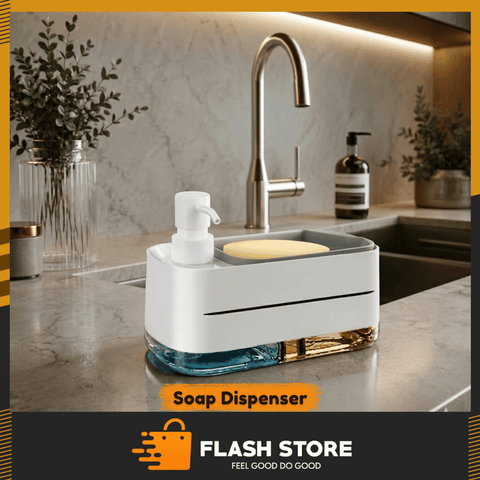 Dishwashing Soap & Detergent Dispenser 2 in 1 with Sponge Holder