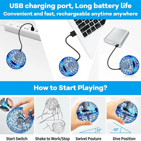 Flying Ball Boomerang Spinner Dynamic RGB Lights