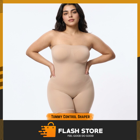 Full Body Strapless Tummy Control Shaper – Beige