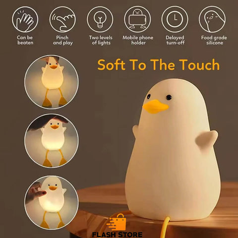 Rechargeable Silicone USB Cute Duck LED Night Lamp