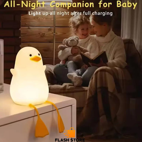 Rechargeable Silicone USB Cute Duck LED Night Lamp