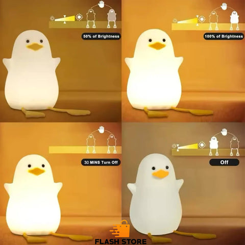 Rechargeable Silicone USB Cute Duck LED Night Lamp
